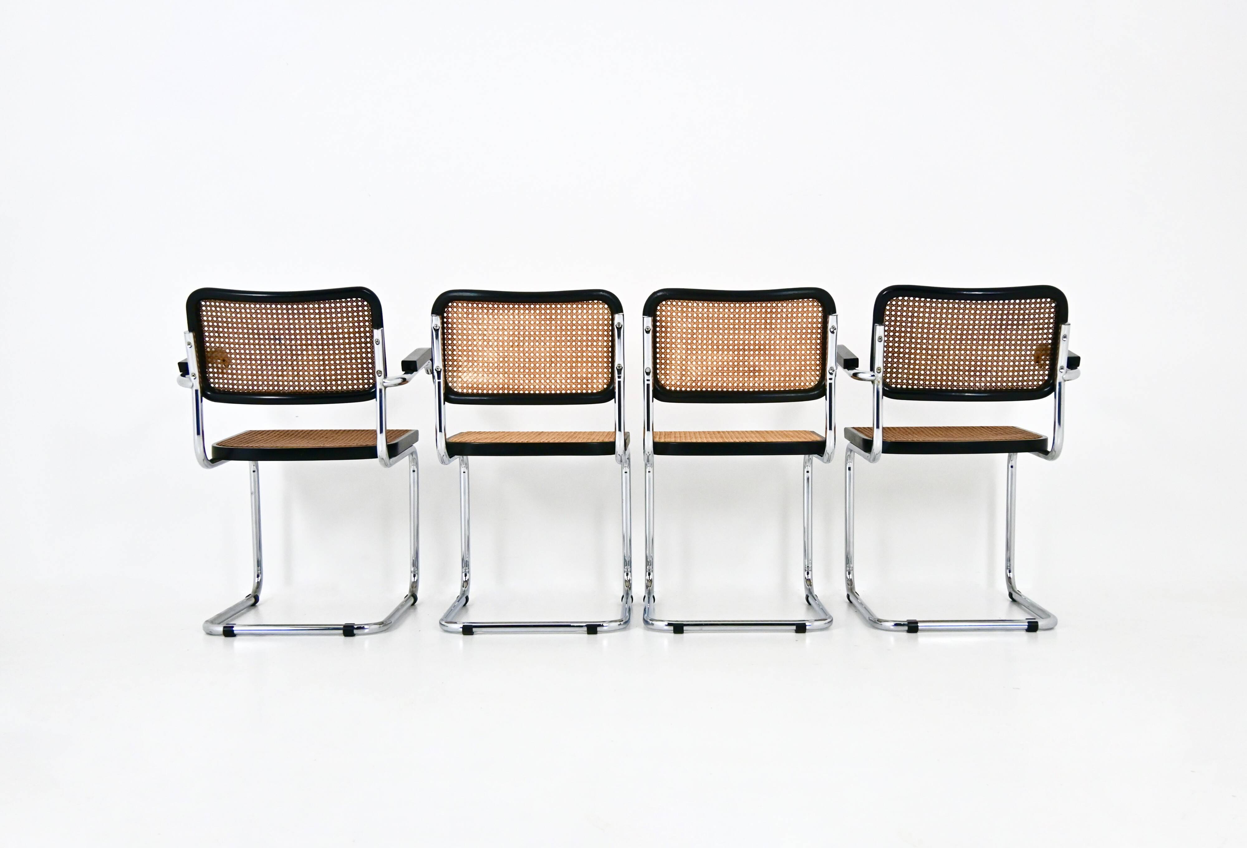 Set of 4 Dining Chairs Style B32 by Marcel Breuer
