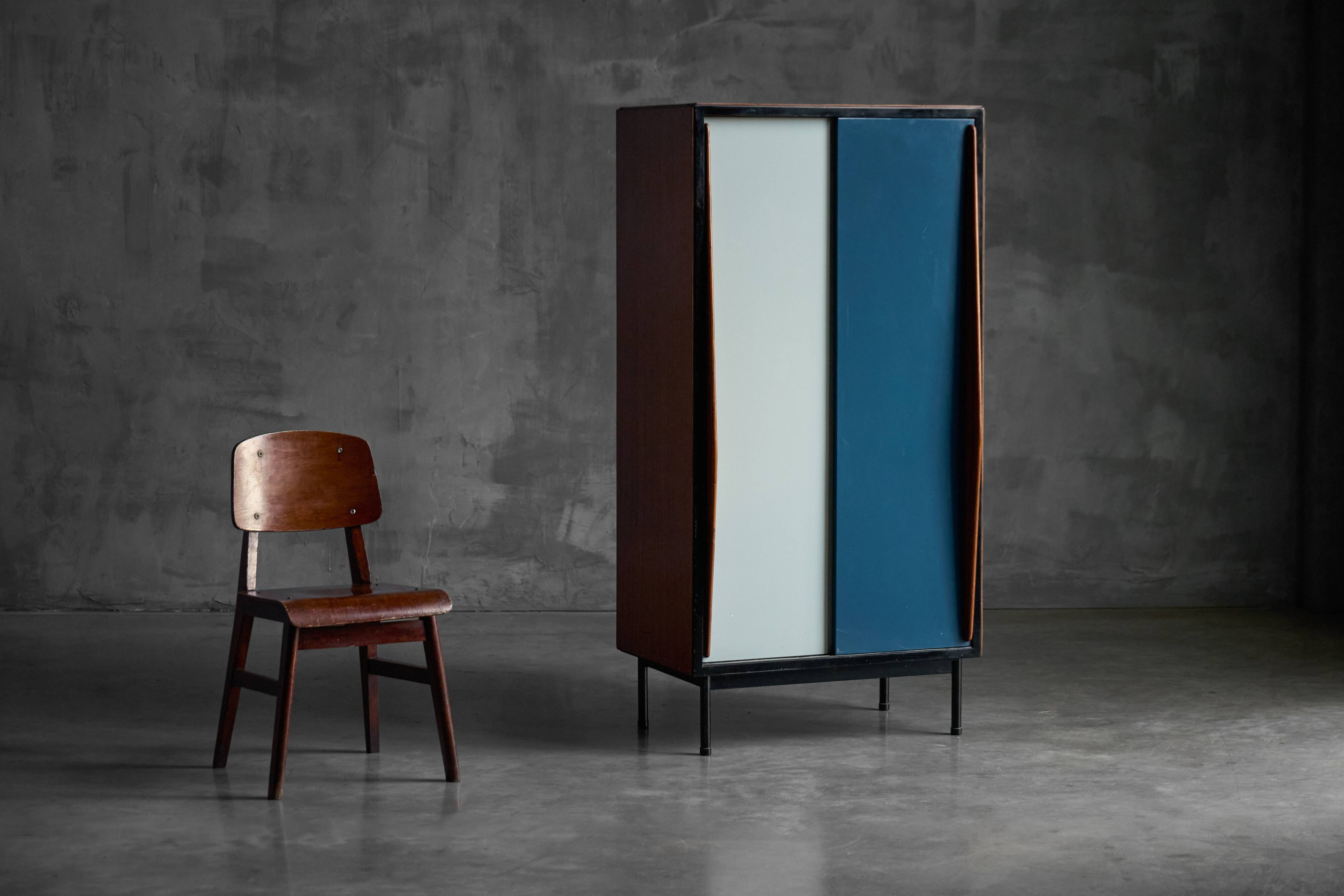 Modernist wardrobes by Willy Van Der Meeren for Tubax, Belgium, 1950s