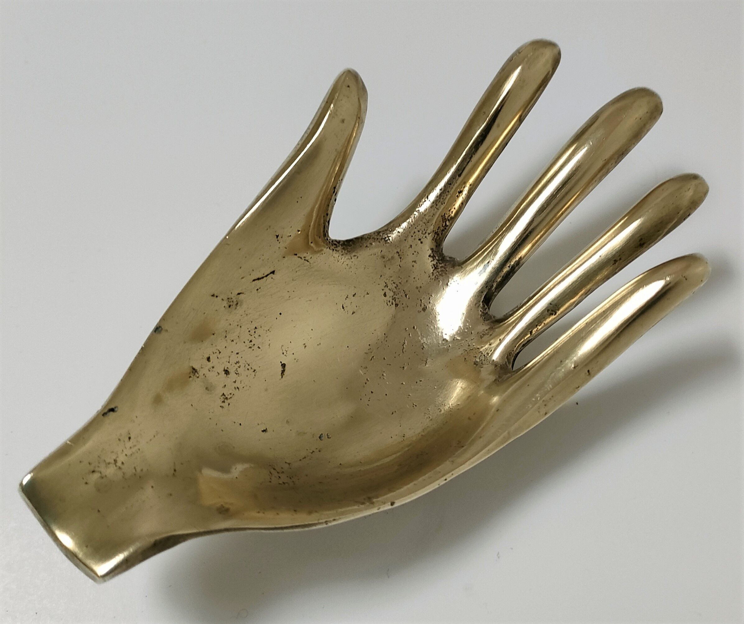 Hand bronze gilded ashtray design 70s