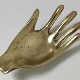 Hand bronze gilded ashtray design 70s
