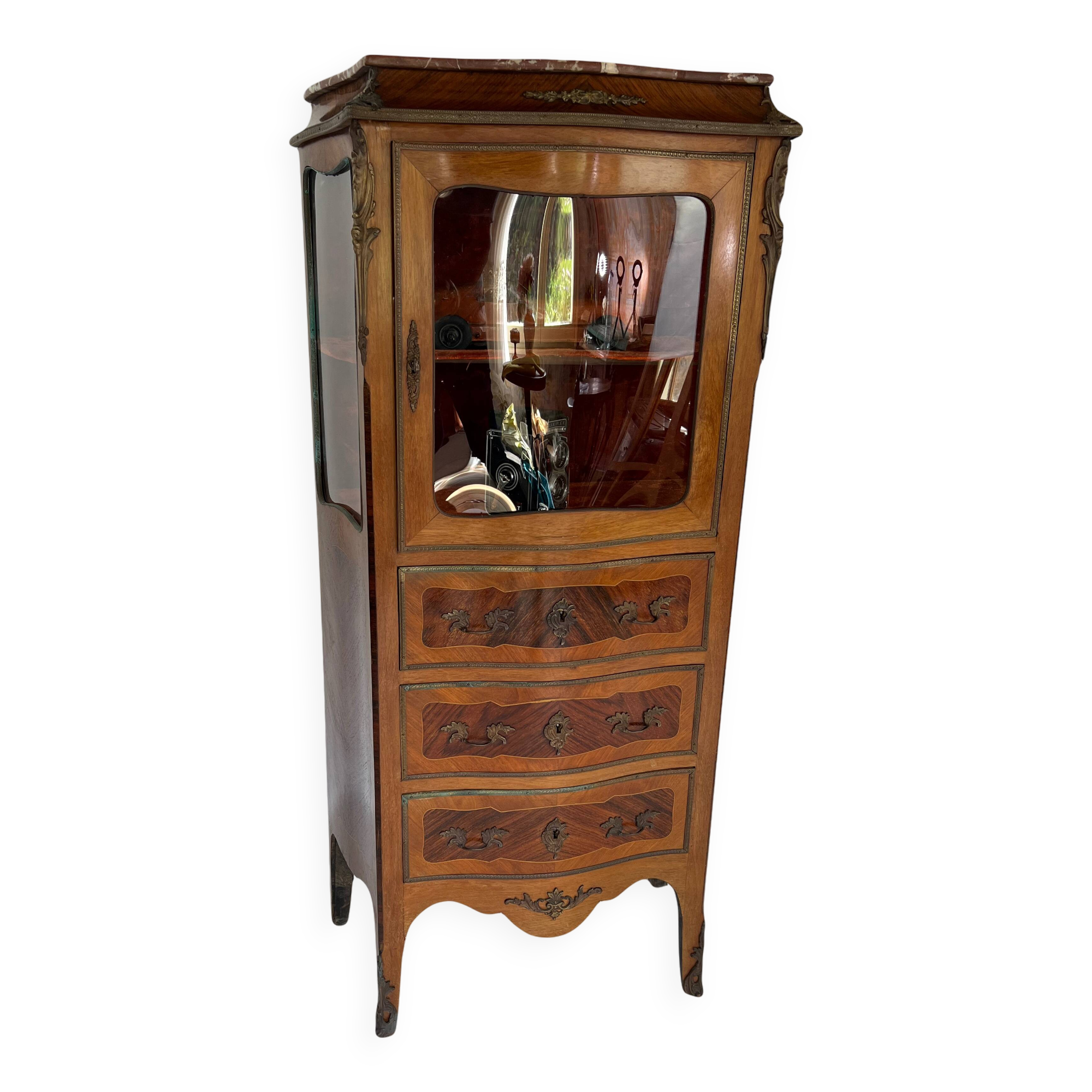 Antique Louis XV style display cabinet
