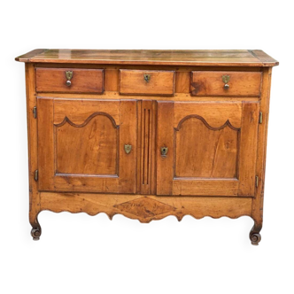 Solid oak sideboard with 2 doors and 3 drawers, Louis XV, 140cm, 19th century