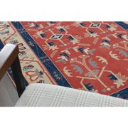 Vintage Turkish Oushak Handmade Wool Cotton Red Area Rug 130x190