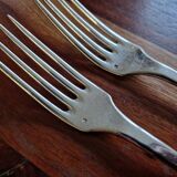 Ravinet d'enfert - 2 table forks model Cluny in silver-plated metal