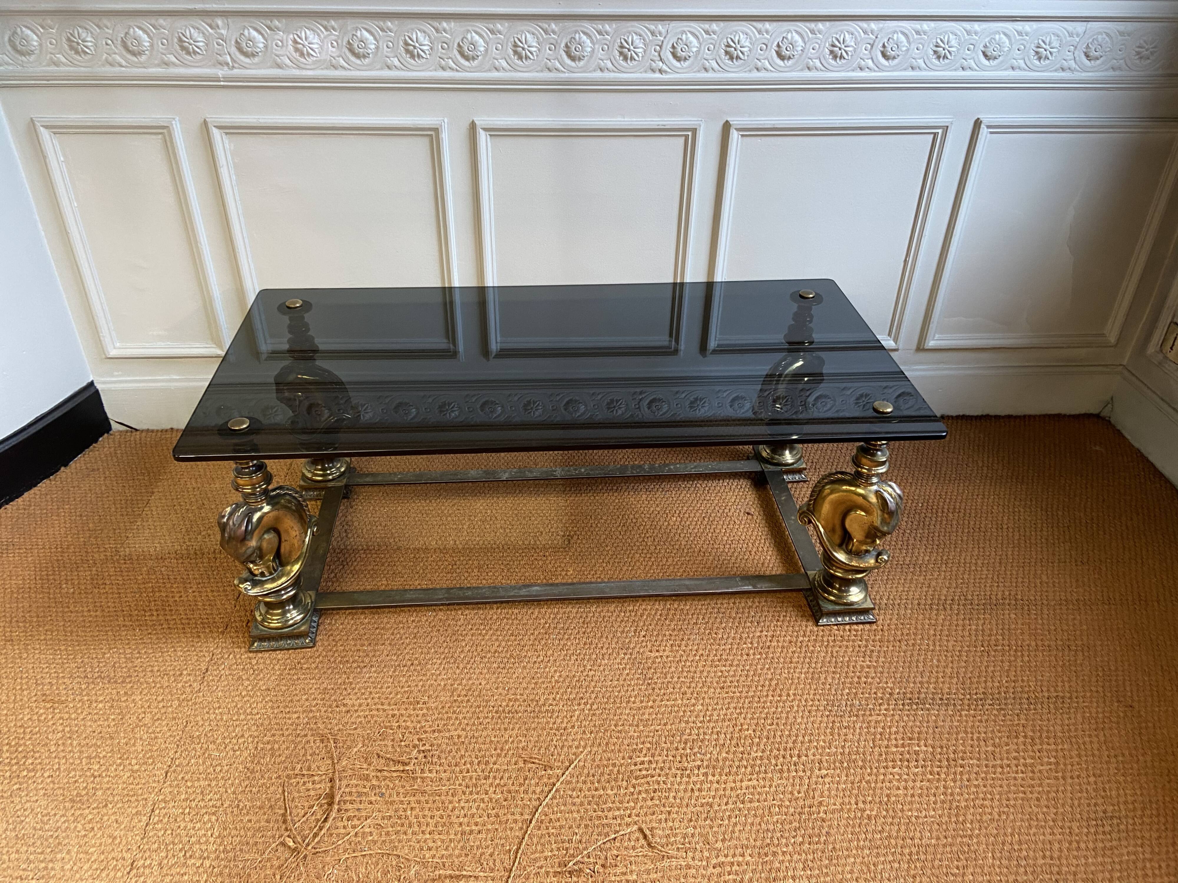 Bronze bass table with horse head