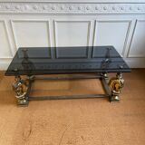Table basse bronze à tête de chevaux