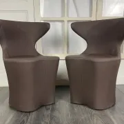 Pair of faux leather armchairs from the 1980s