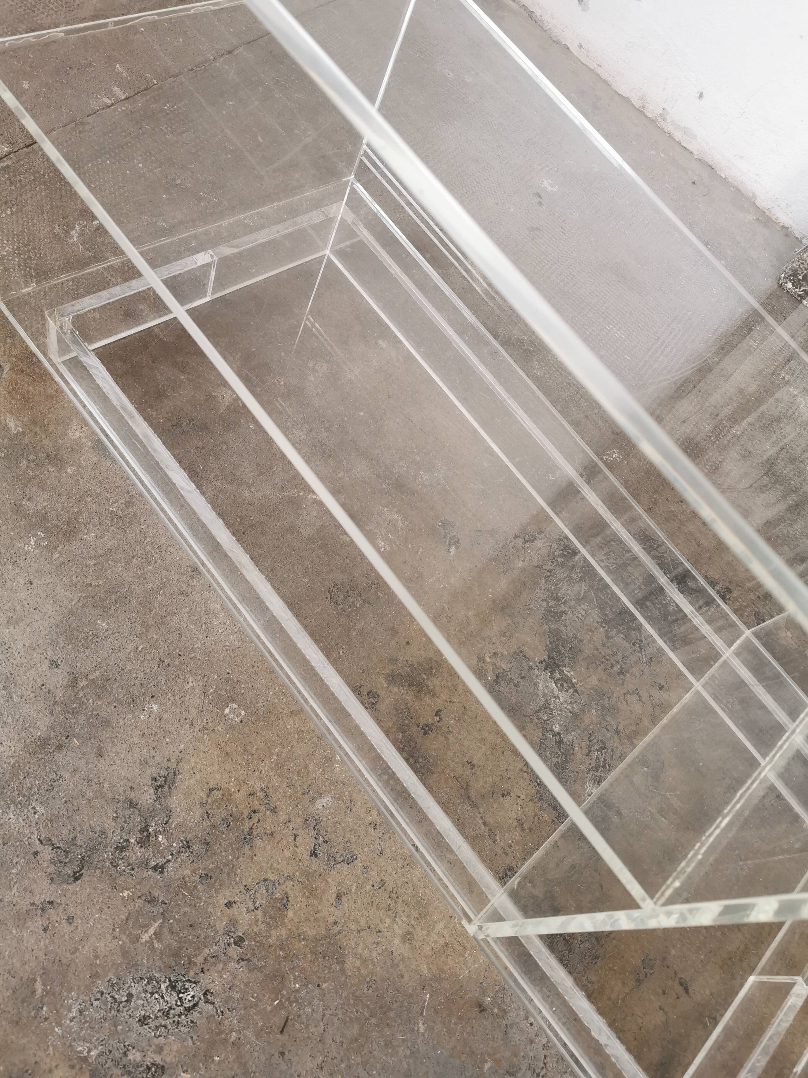80s plexiglass hi-fi furniture shelf