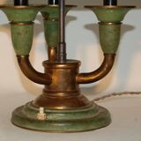 Paire de lampes Art Déco en laiton patiné