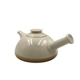 Mid-century Modern cream gres teapot, Franco Bucci Italy ca. 1970