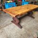Grande table en bois massif – restaurée avec soin – 200 x 80 cm