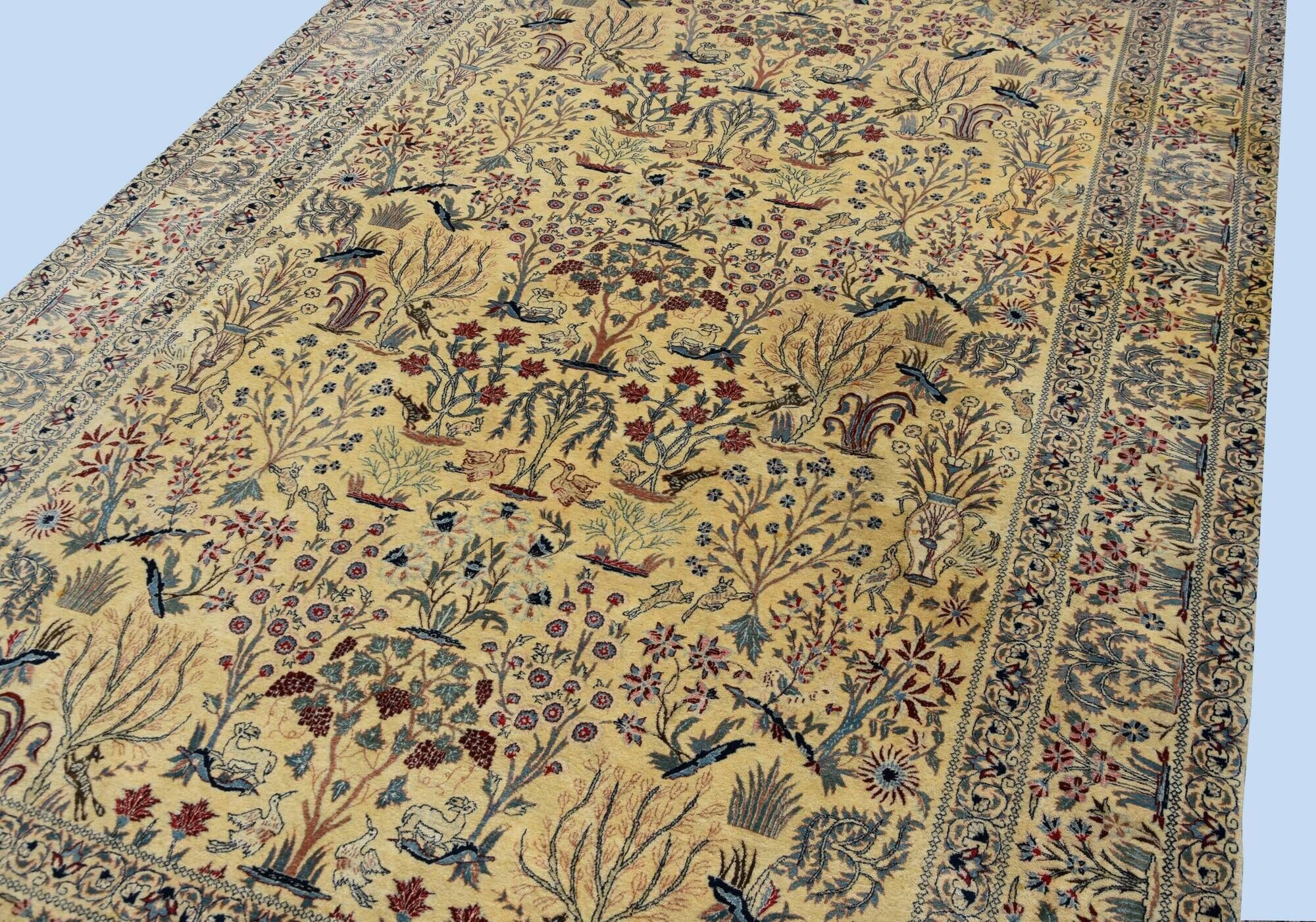 Persian Nain Iran Wool and Silk Rug Circa 1960" Handmade - 1.60 x 2.30 Meters