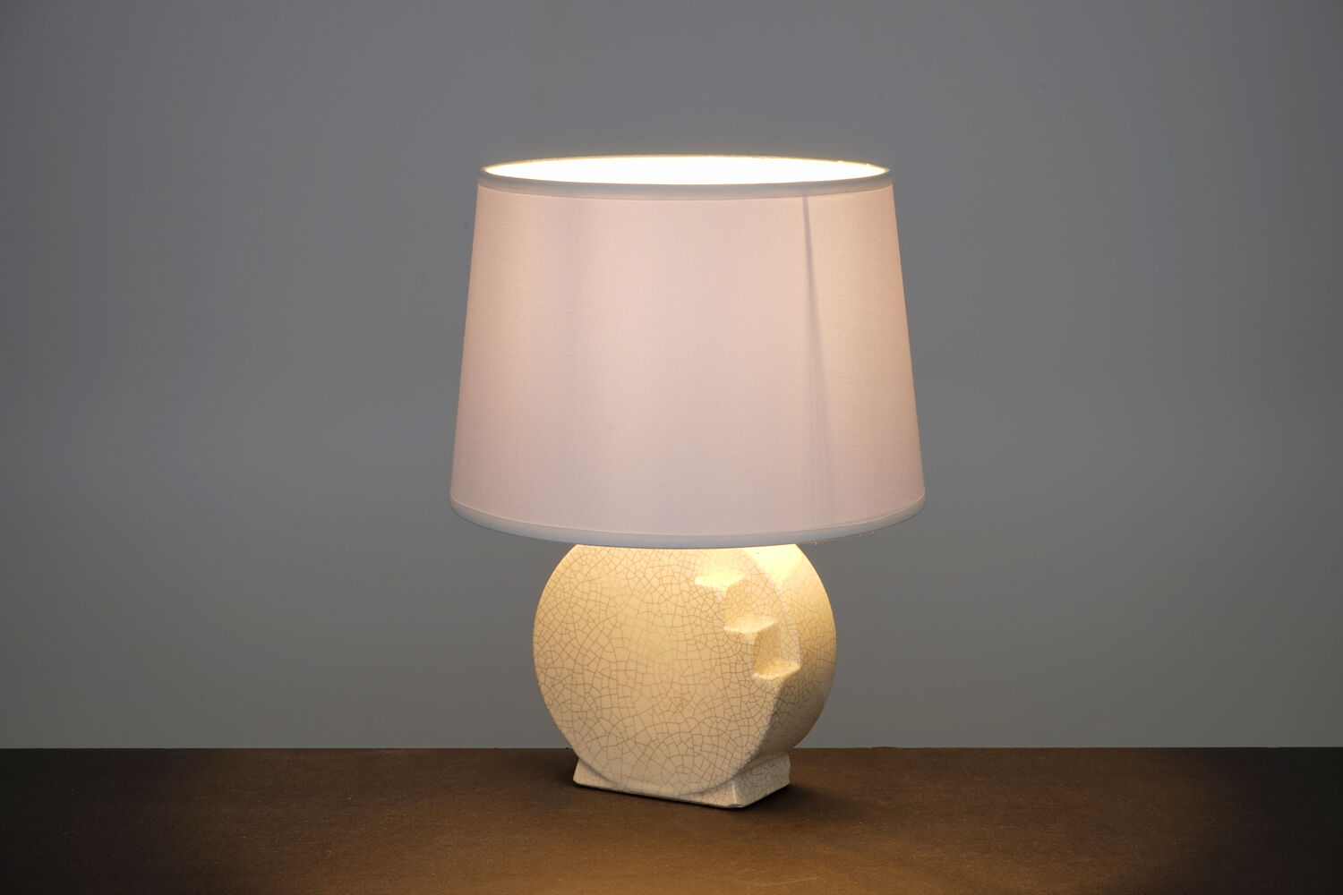 Lampe Art déco à gradins en céramique craquélée vers 1930