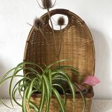Woven rattan basket, storage or hanging basket