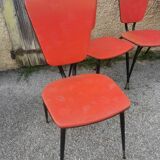 Set of 6 vintage "compass feet" chairs
