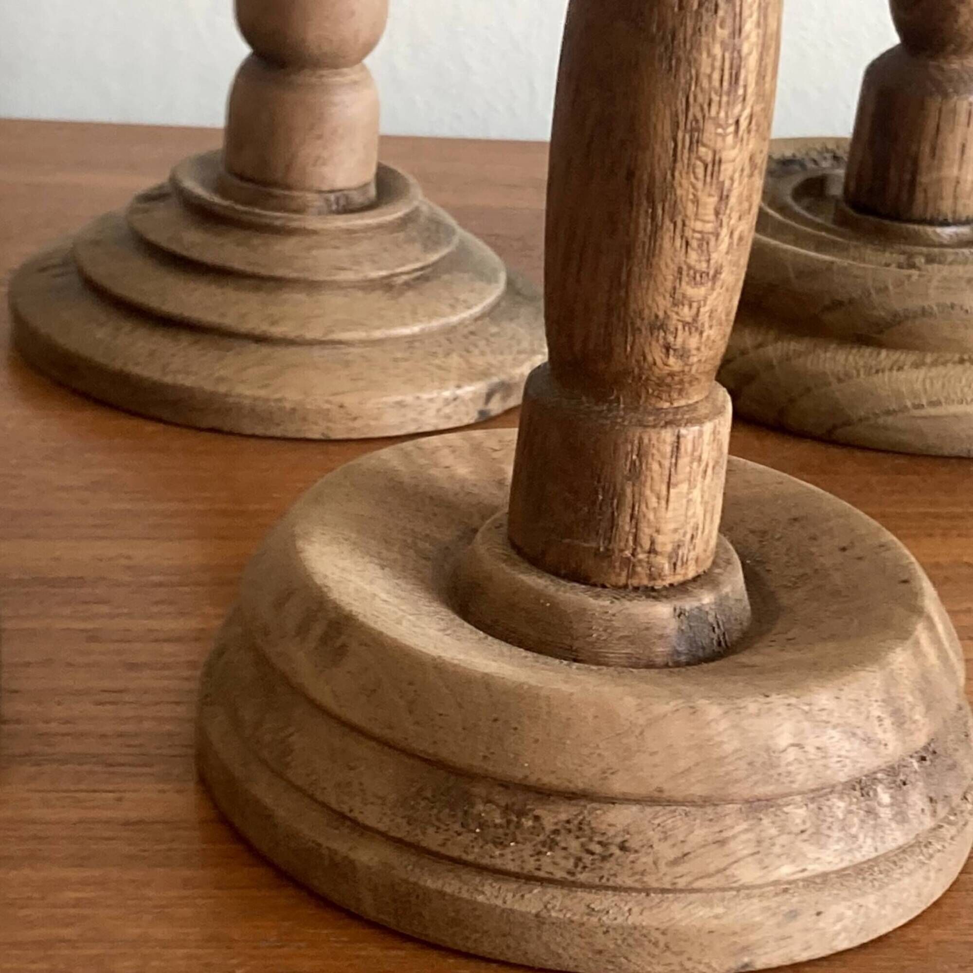 Set of 6 wooden hat racks turned old vintage decoration ACC-7068