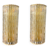Extra Large Murano Glass Brass Sconces Set of 2