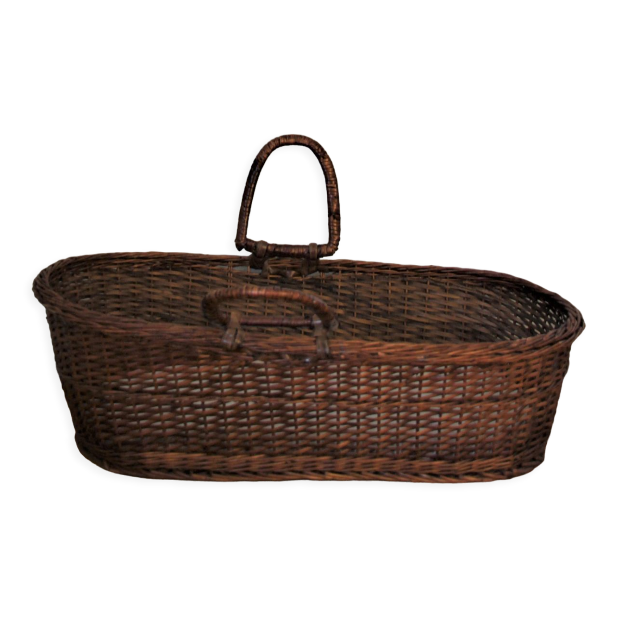Brown rattan bassinet