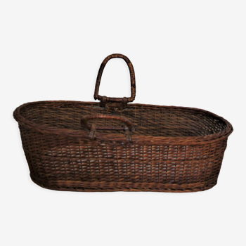 Brown rattan bassinet