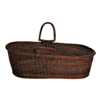Brown rattan bassinet