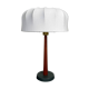 Mid-century teak and cotton table lamp by Einar Bäckström, Sweden, 1950s.
