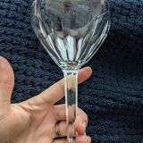 Verre à pied ancien vintage en cristal ciselé