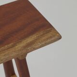 Contemporary handcrafted solid wood stool / end table from Sipo, Oak and Ash