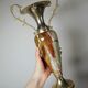 Large decorative onyx and gold metal cassolette, Italy 1960s-70s.