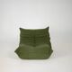 Togo set of armchair and pouf in khaki corduroy