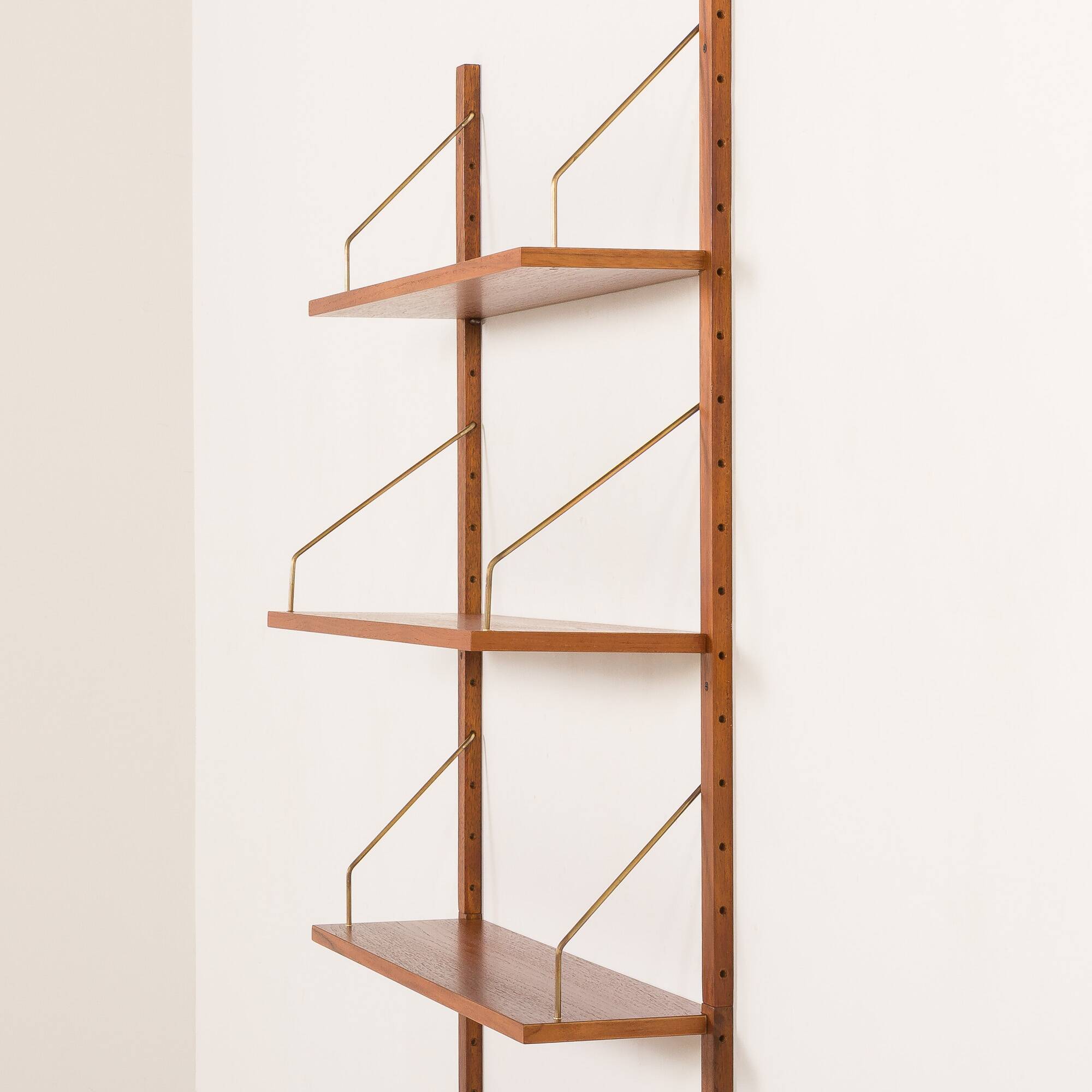 Scandinavian mid century teak wall unit with a console, 1960s
