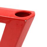 Space age red Z letter ceramic solifleur vase, Marcel Radureau France 1970