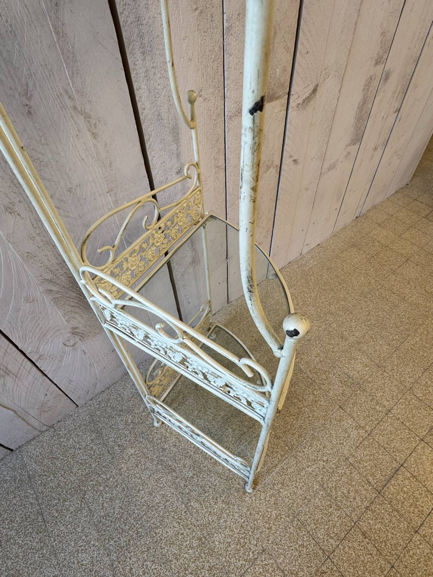 Glass and wrought iron shelf
