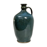 Vase en grès pyrité bleu