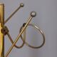 Vintage 1960s floor coat stand in golden brass, italian design