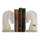 Vintage white onyx bookends – Horse heads