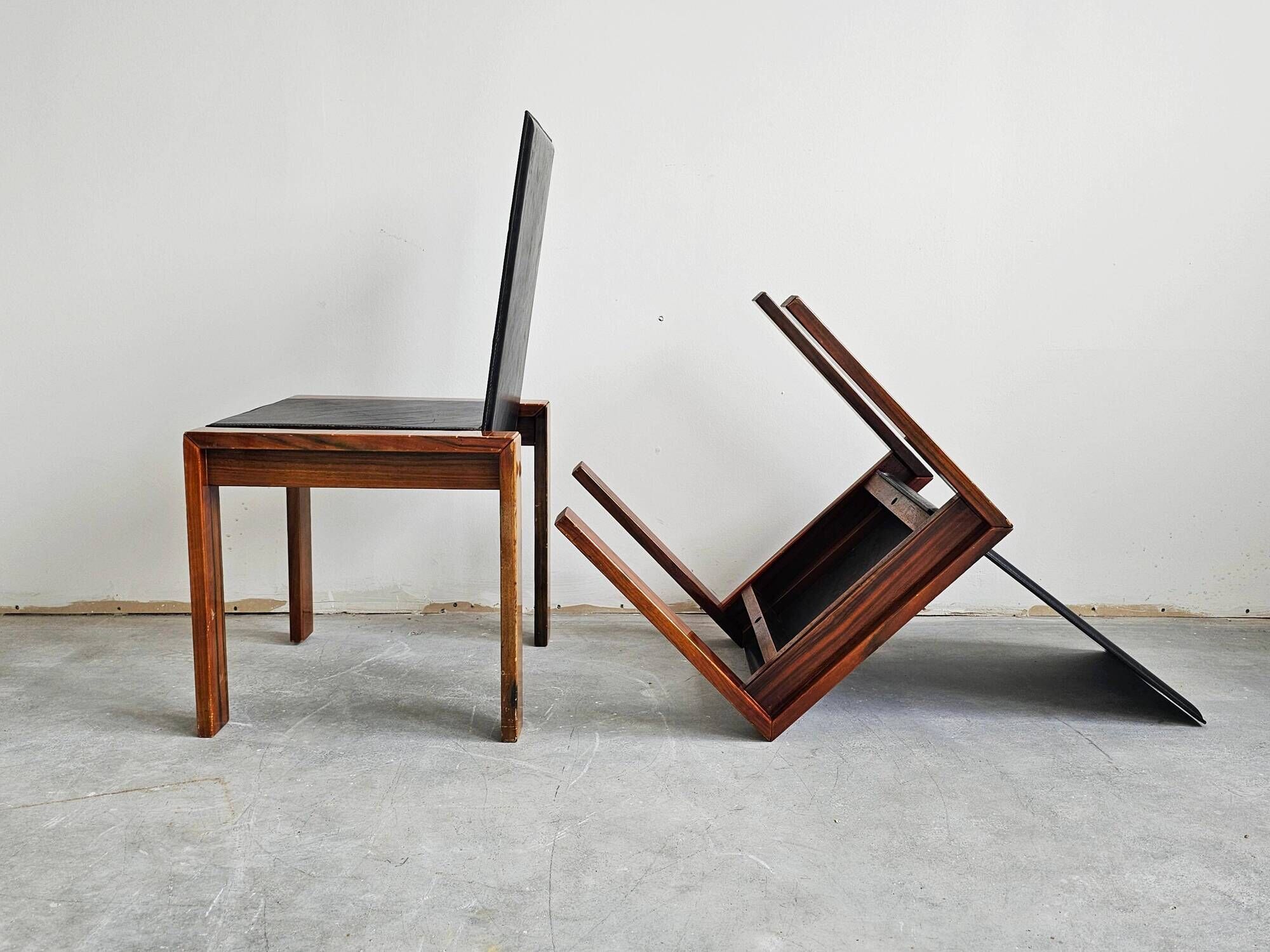 Set of 4 Mid Century dining chairs in rosewood style Afra and Tobia Scarpa.