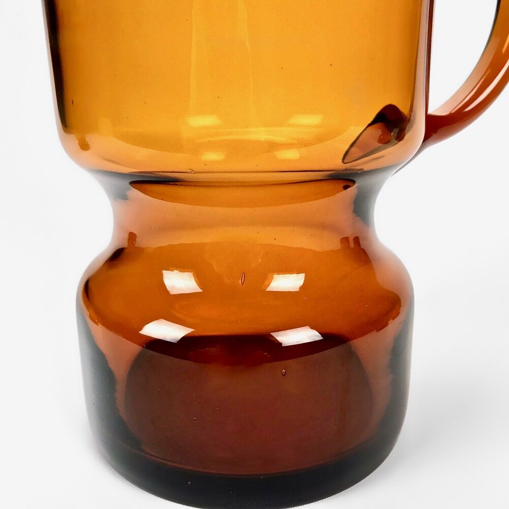 Amber-colored blown glass orangeade set