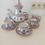 Artisanal terracotta tea or coffee set in Mediterranean style
