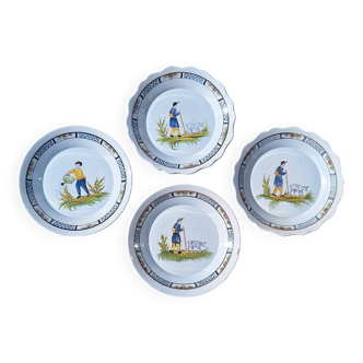 Lot de 4 assiettes dans le goût du XVIIIÈME