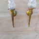 Paire d'appliques flambeau vintage en bronze