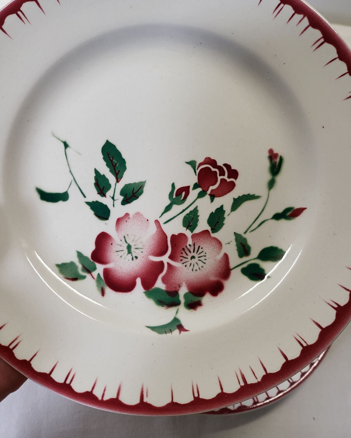 4 assiettes à dessert Sarreguemines épernay faïence vintage