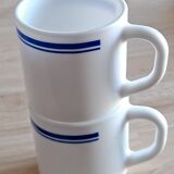 Blue striped cups Arcopal