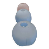 Set of 3 vintage suspensions in blue and pink opaline glass.