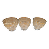 Set of 3 old glasses with gold edging