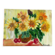 Oil on canvas of a bouquet of sunflowers