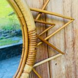 Miroir soleil rotin vintage 70