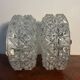 Paire d'appliques, plafonniers ronds en verre ciselé, années 60