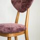Heart-shaped chair in plum velvet and light wood, Europe, 1960s
