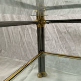 Glass and brass coffee table