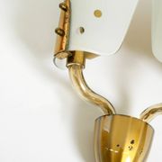 Beautiful large Mid Century Modern wall lamp made of brass and glass